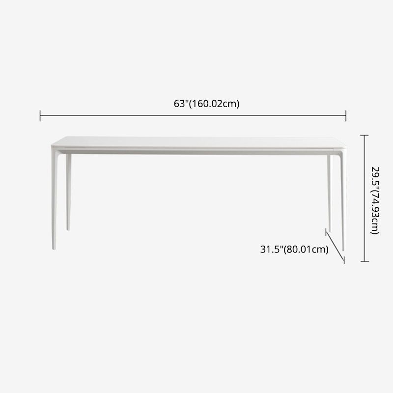 Modern Standard Sintered Stone Dining Set White Rectangle Shape Dining Set for Kitchen