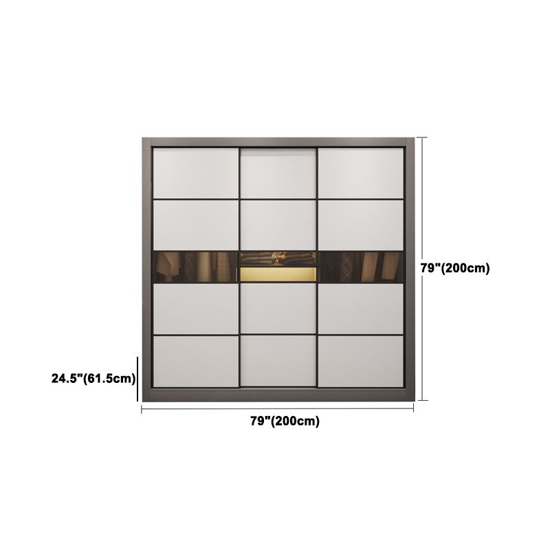 Contemporary Style Wooden Wardrobe White Colour Soft Close Door Wardrobe Closet