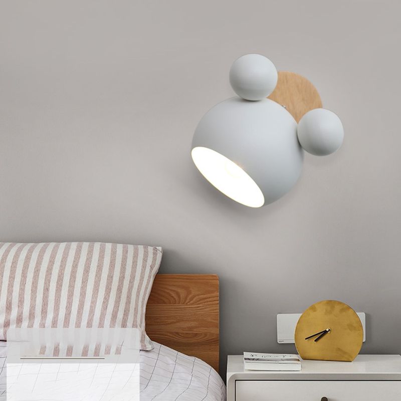 Round Wall Sconce Lighting Contemporary Metal 1 Head Wall Mounted Light Fixture