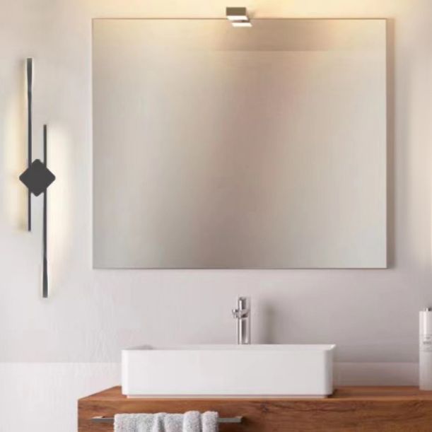 Linear Shape Metal Vanity Sconce Light Modern Style 2-Lights Vanity Mirror Lights in Black