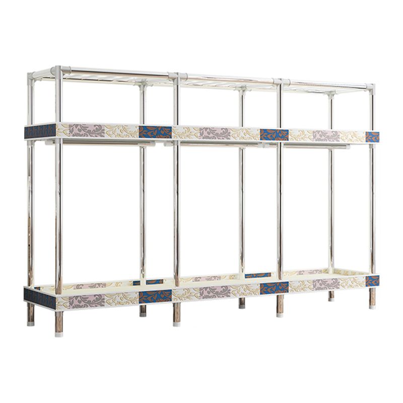 Contemporary Style Wardrobe Metal 1 Door Wardrobe Closet With Shelves