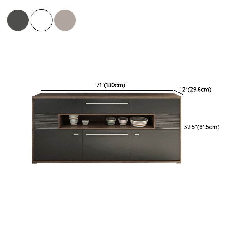 Modernism Wood Sideboard Table Open Storage Server for Living Room