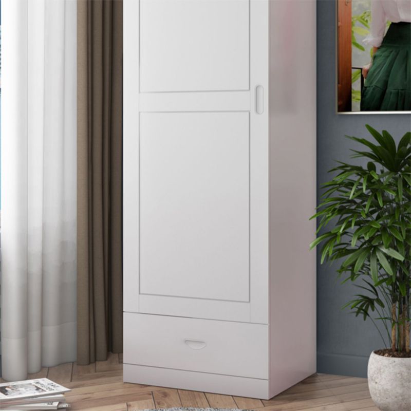 Traditional Wardrobe Cabinet Hinged Rubberwood Wardrobe Armoire