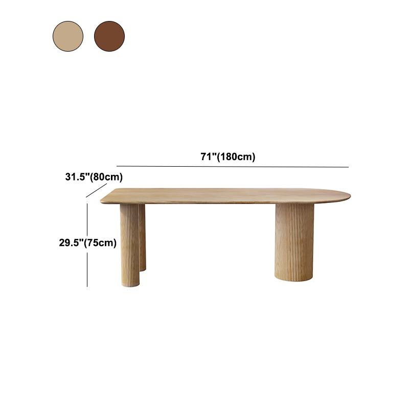 Freeform Solid Wood Dining Table Modern Furniture with Tripod Base for Office