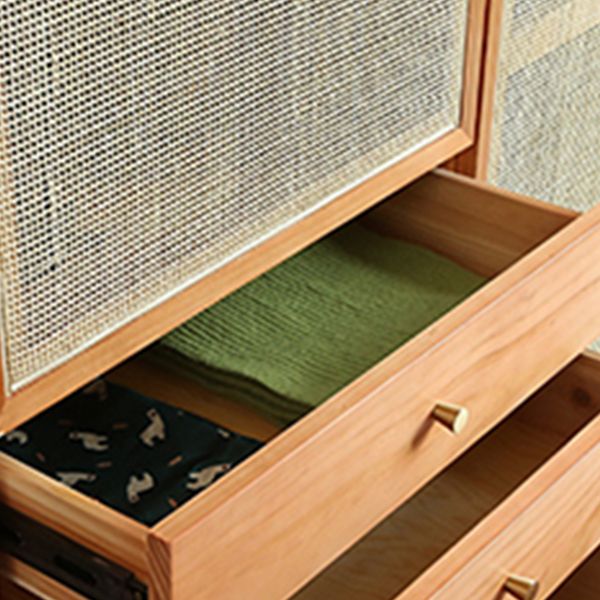 Pine Solid Wood Wardrobe Modern Freestanding Wardrobe with Legs