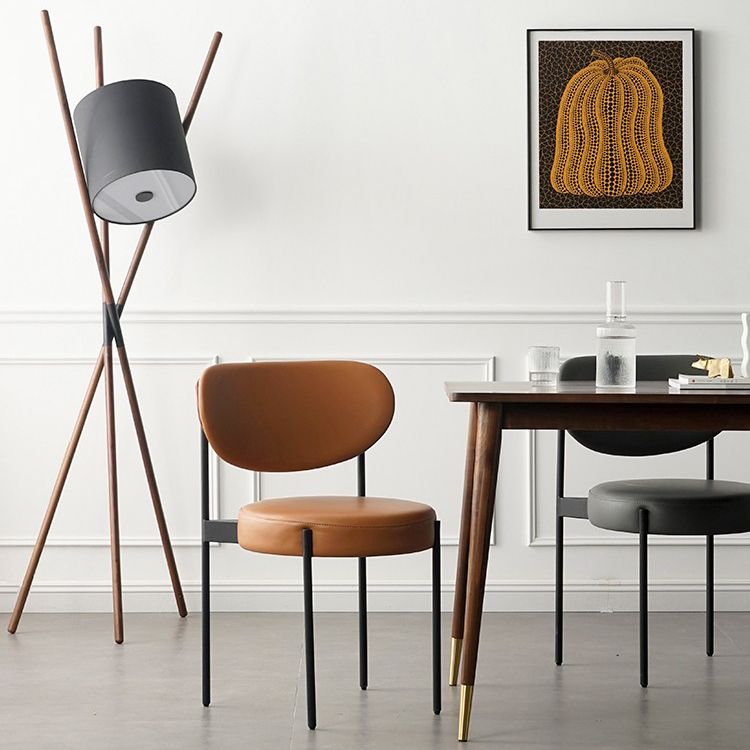 Modern Metal Base Indoor Chair 32''H Open Back Dining Side Chair with 4 Legs