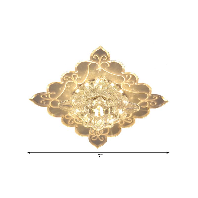 Clear Beveling Crystal Massimale Lighting Floral LED Style Flush Montaggio in Multi Color / Bianco / Caldo Light