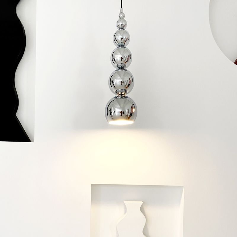Luz de colgante de plateado Novela novedosa posmoderna 1 luces de suspensión de metal lámpara de luz
