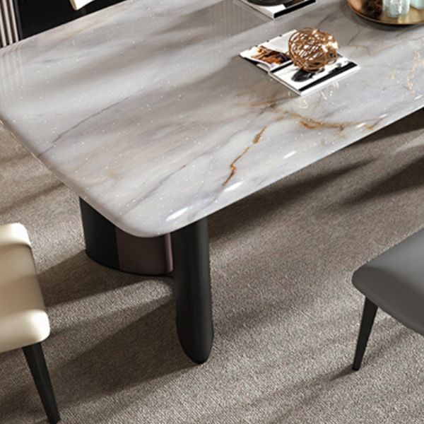 Double Pedestal Dinner Room Kitchen Table Modern Dining Room Table