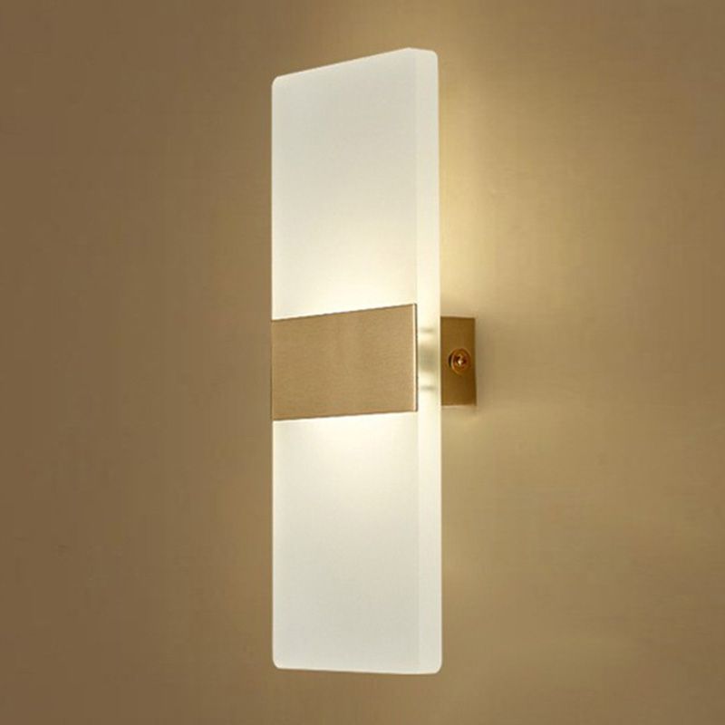 Post-Modern Wall Sconce Rectangular Brass Sconce Lighting for Bedroom