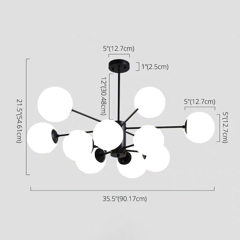 Glass Global Multi Pendant Light Contemporary Style Chandelier Lighting Fixture for Living Room