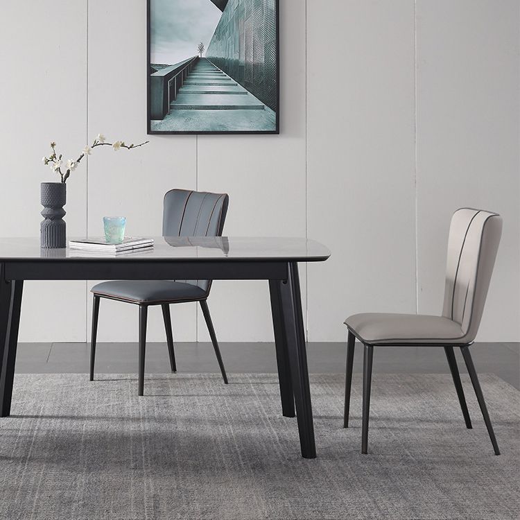 Contemporary Side Chair Solid Back Dining Room Chair for Dining Room