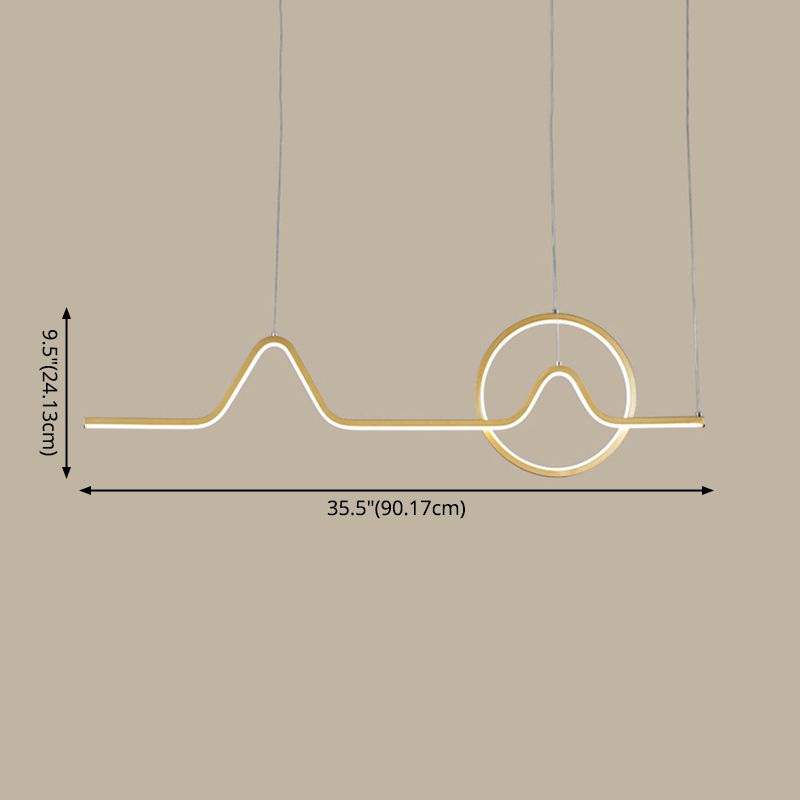 2 Light Geometric Island Lighting Modern Chandelier Metal Island Light Fixture