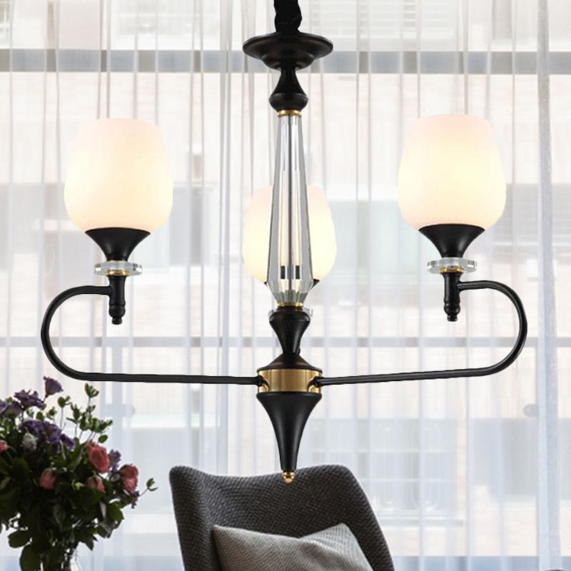 3/6 LUMILES VERRE OPAL PROSITION CHANDELIER TRADITIONNEL