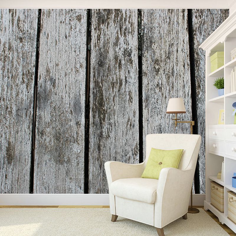 Industrial Wood Grain Mural Wallpaper Mildew Resistant Wall Covering for House Interior