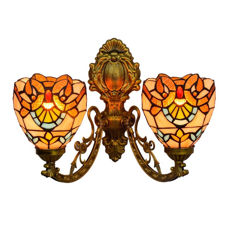 Tiffany Bell Vanity Light Fixtures Glass 2-Light Vanity Lighting