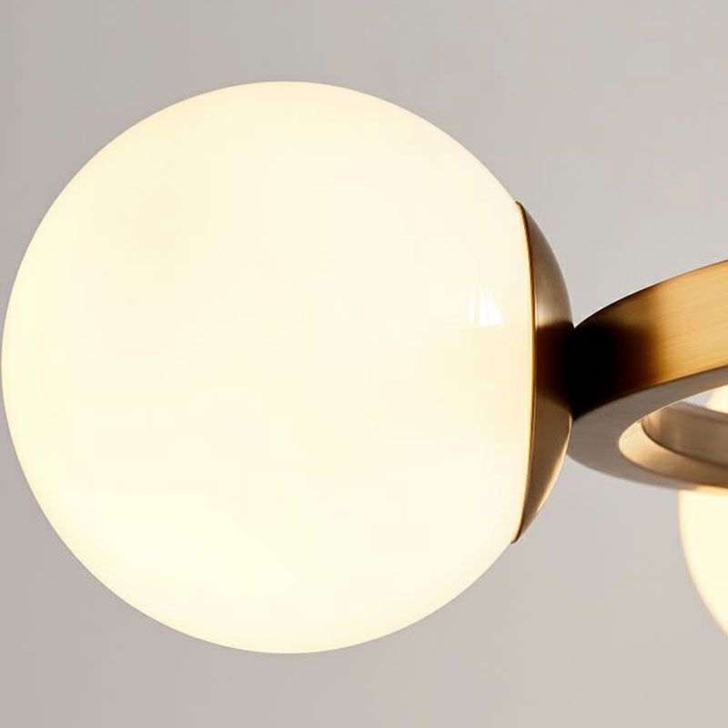 Lampadario a sospensione a sospensione circolare minimalista leggera lampada da soffitto in vetro latte per il soffitto