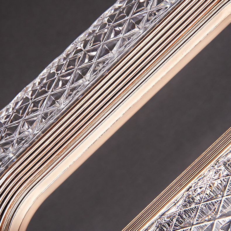 One-Light Oval Acrylic Frame Pendant Light Modern Golden Pendant Lighting