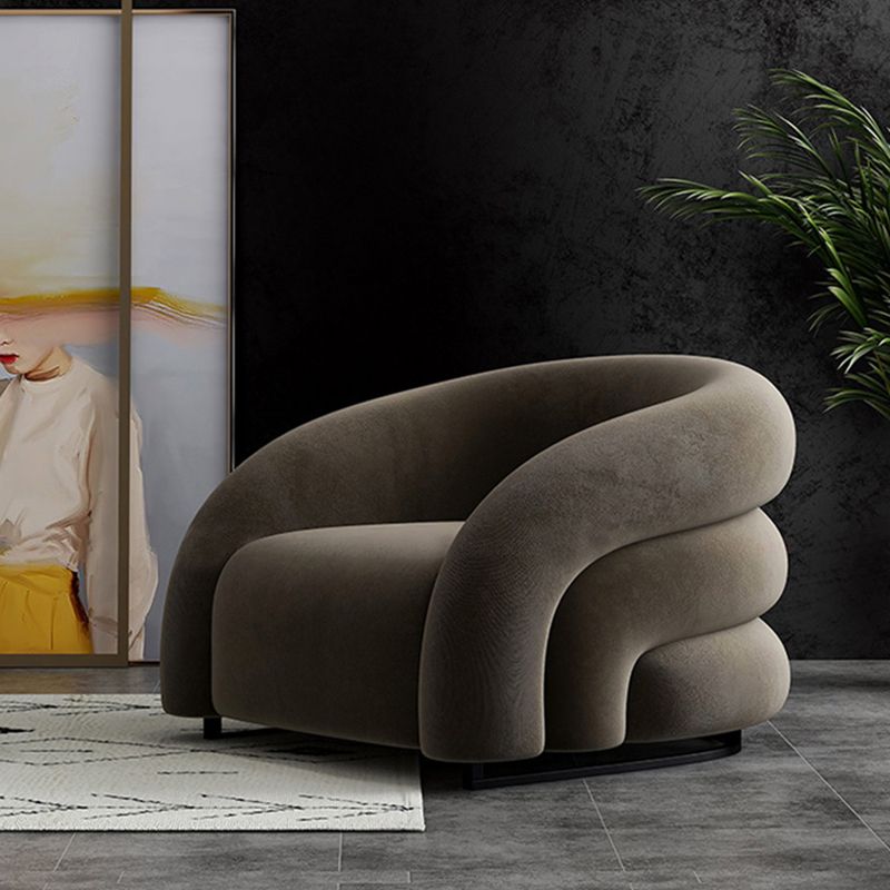 Velvet Barrel Chair 33.85" Wide Arms Included Chair for Living Room