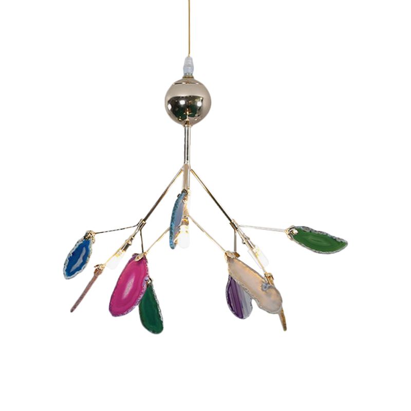 Moderne stijl vuurvliegplafond hanglamp lamp agaat 4/16 lichten woonkamer kroonluchter verlichting in blauw/groen