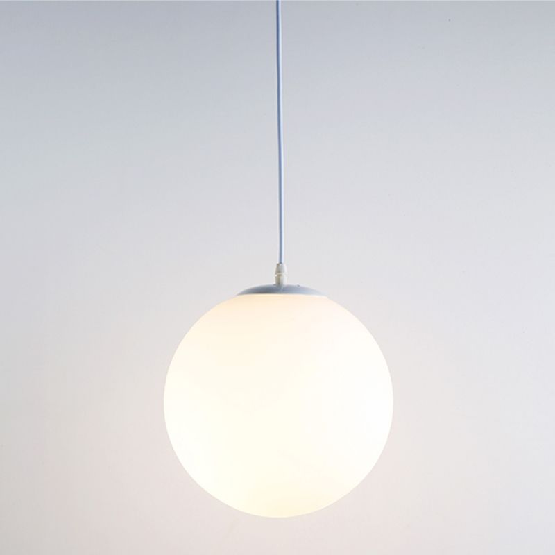 Lampe à suspension en verre blanc escaliers globaux pendentif pendentif avec 1 lumière