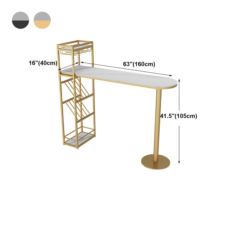 Table à manger à barres moderne Table de pub à hauteur de barre intérieure avec étagères de 42 pouces