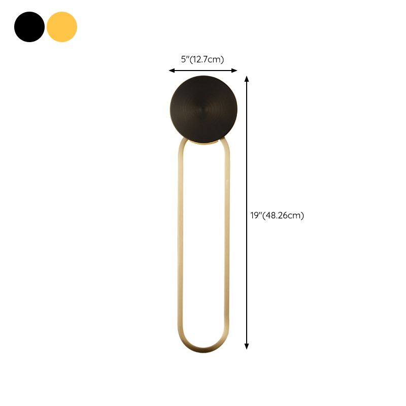 Minimalism LED Wall Sconce Oval Sconce Lighting with Brass for Bedroom