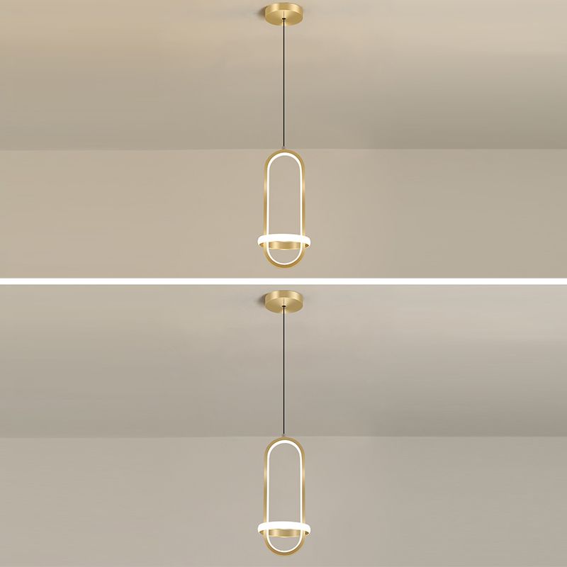 Aluminium LED Hanging Light dans un style concis moderne en fer forgé, une lumière suspendue géométrique avec une teinte en silicone