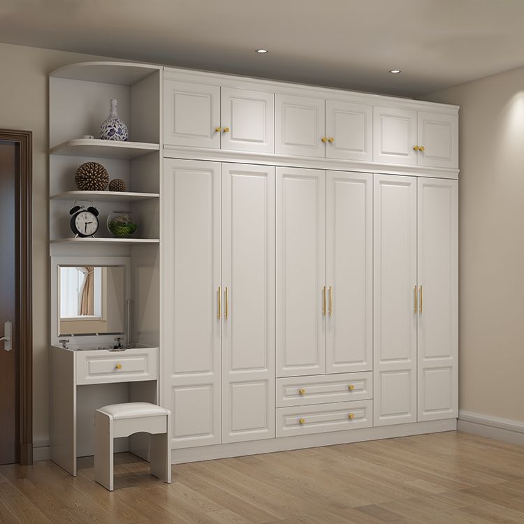 Contemporary Wooden Wardrobe Soft Close Drawer Wardrobe Closet for Bedroom