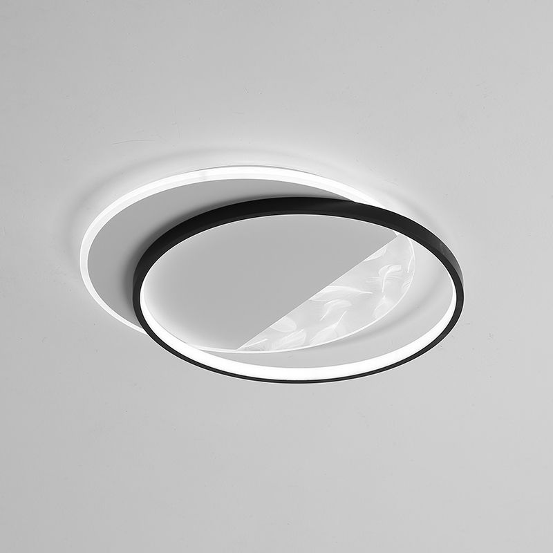 LED géométrique à LED à LED à lutte contre le plafond à la simplicité moderne Plume Plured Fer Flush Mount pour le salon