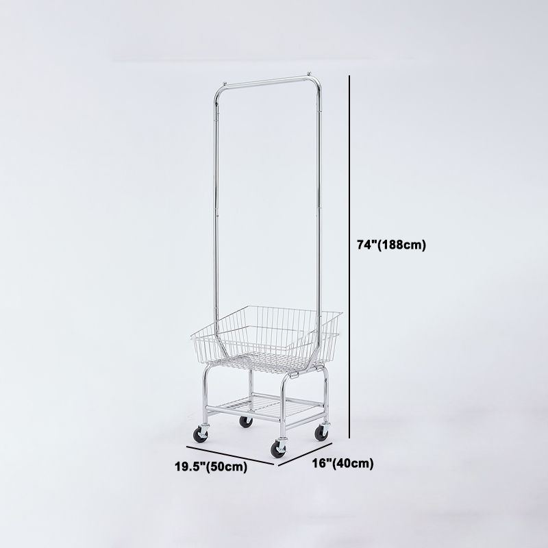 Contemporary Style Wardrobe Metal Open Wardrobe with Wheels for Home