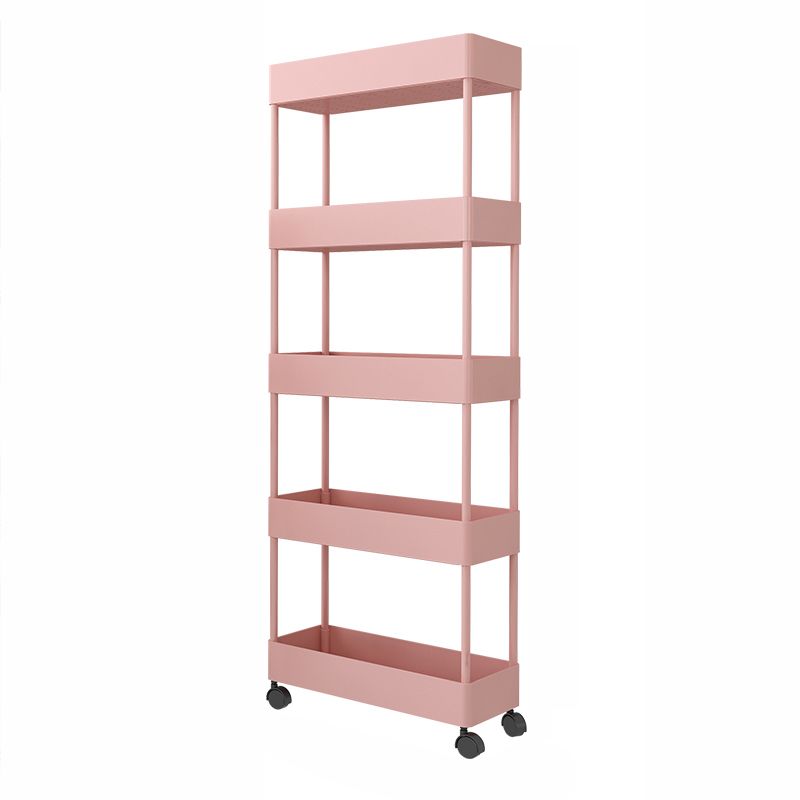 Contemporary Style Bookshelf Home Office Bookcase with Casters