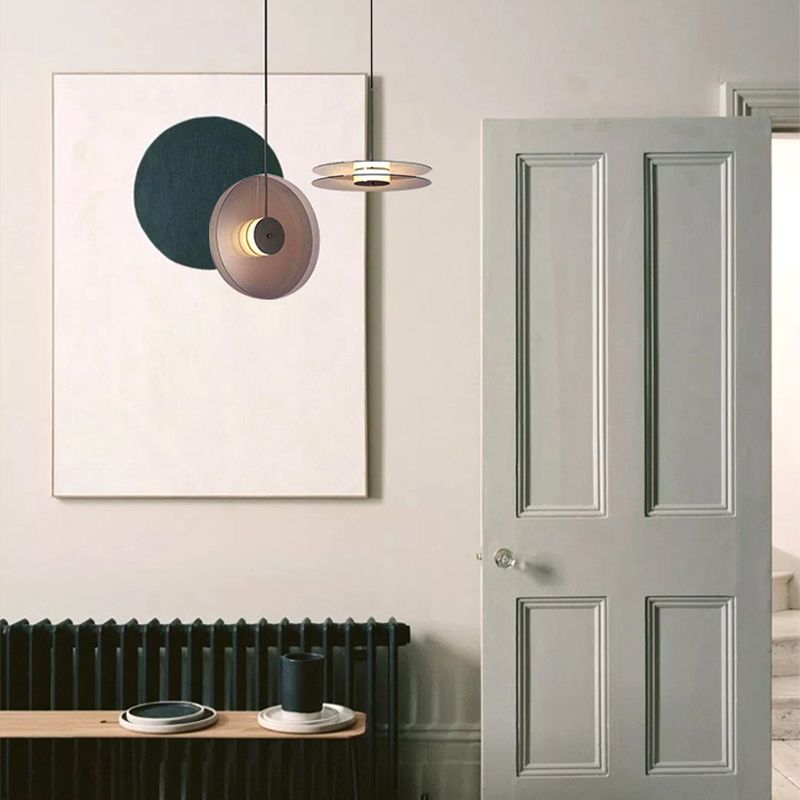 Rauchy graues Glas Deckenleuchte Ding Room Schlafzimmer 1 Licht modernes hängendes Licht