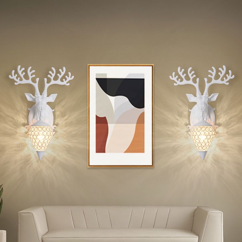 Funzione per illuminazione da parete di cristalli di corna da parete lampada montata in stile a parete