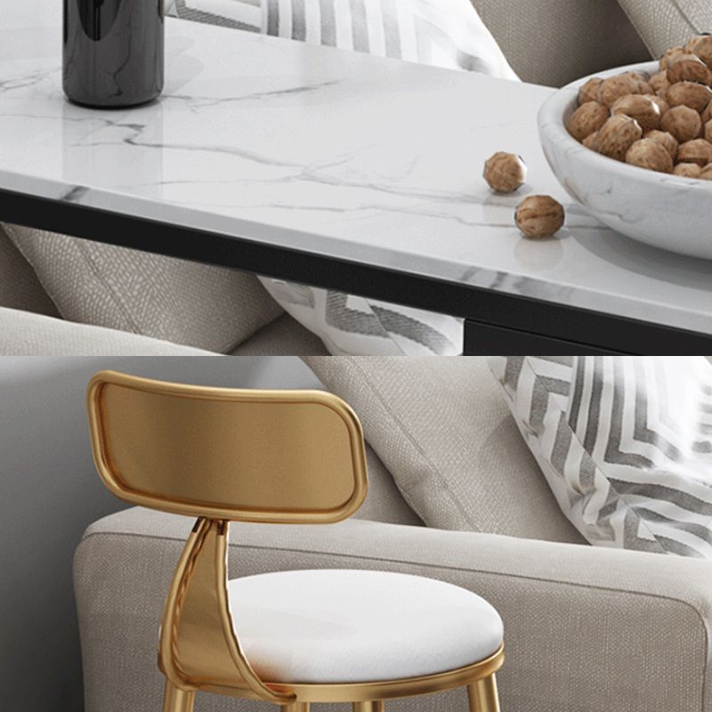 Modern Bar Table Set 1/3 Pieces Faux Marble Counter Height Set with Upholstered Stools