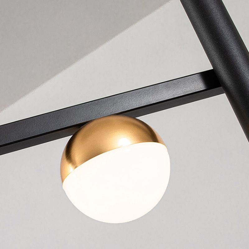 Nordic Metal Island Light Black Geométrico LED Island Pendiente para comedor
