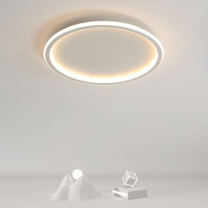 Round LED Ceiling Light Modern Ceiling Mount Lamp with Silica Gel Shade for Bedroom