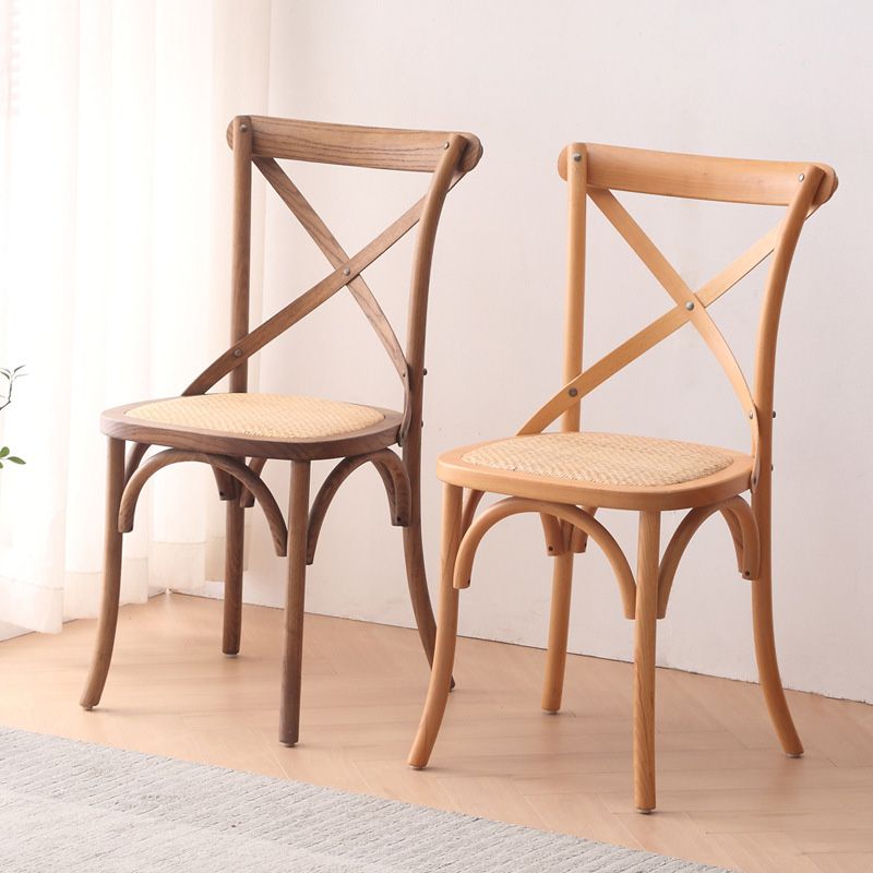 Contemporary Wood Kitchen Dining Side Chair Cross Back Side Chair
