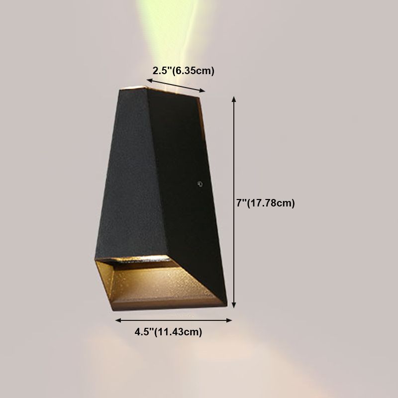 Zeitgenössische schwarze Wandleuchte geometrische Wandscheibe mit Aluminium für draußen