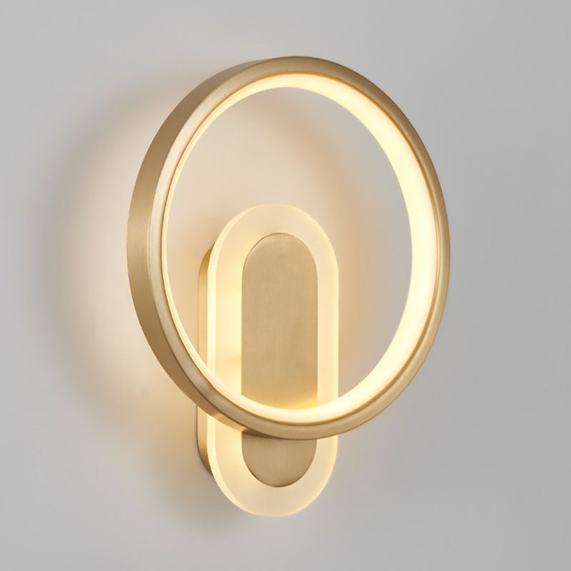 2-Light Round Wall Sconce Light Modern Metal Wall Sconce Lighting