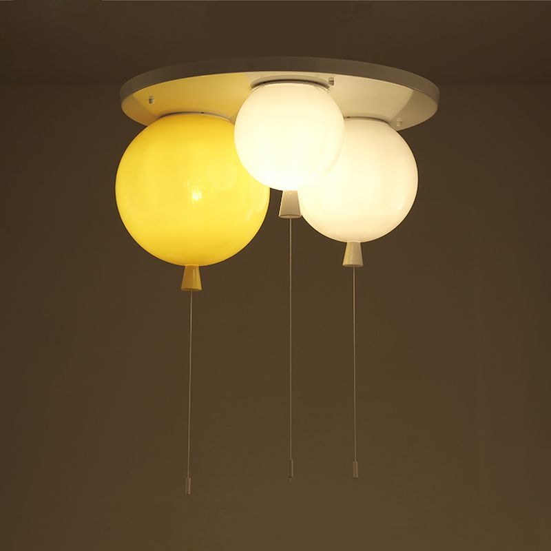 Apparecchio da soffitto a palloncino acrilico per bambini, illuminazione bianca da incasso a 3/5 teste per la scuola materna