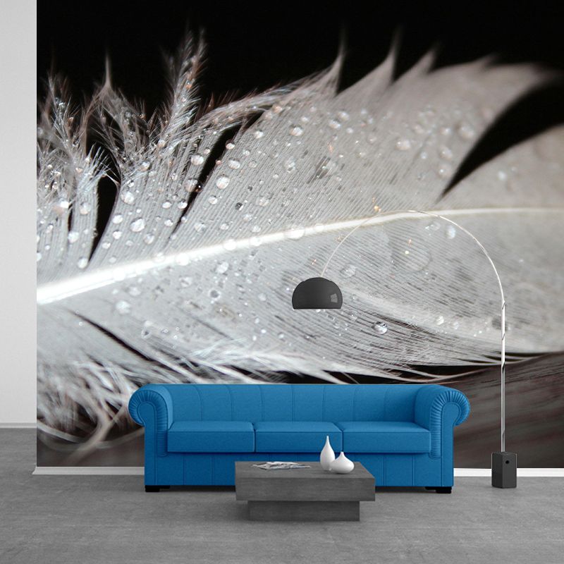 Contemporary Feather Mural Wallpaper Wall Covering for Living Room Decoration