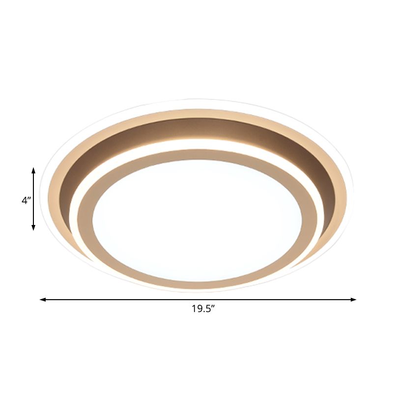 Multi-Layer Bedroom Flushmount Lighting Acrylic 19.5"/32" Wide Simple LED Flush Ceiling Light in Warm/White Light