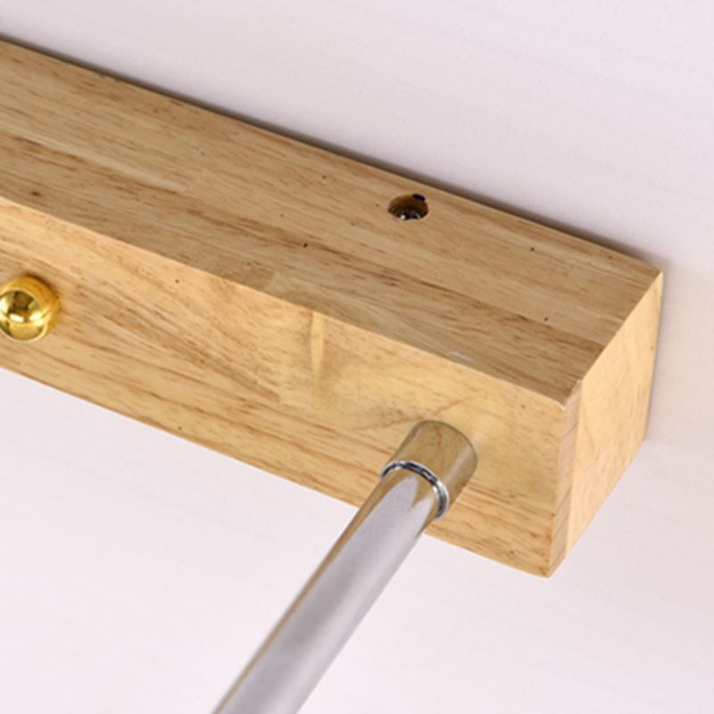 Rectangle Wall Light Fixture Simplicity Style Wood LED Beige Wall Mount Light Fixture