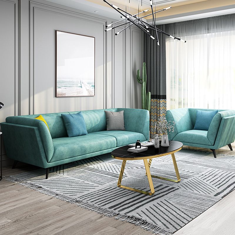 Modern Faux Leather Flared Arm Sofa and Sectional for Living Room and Bedroom