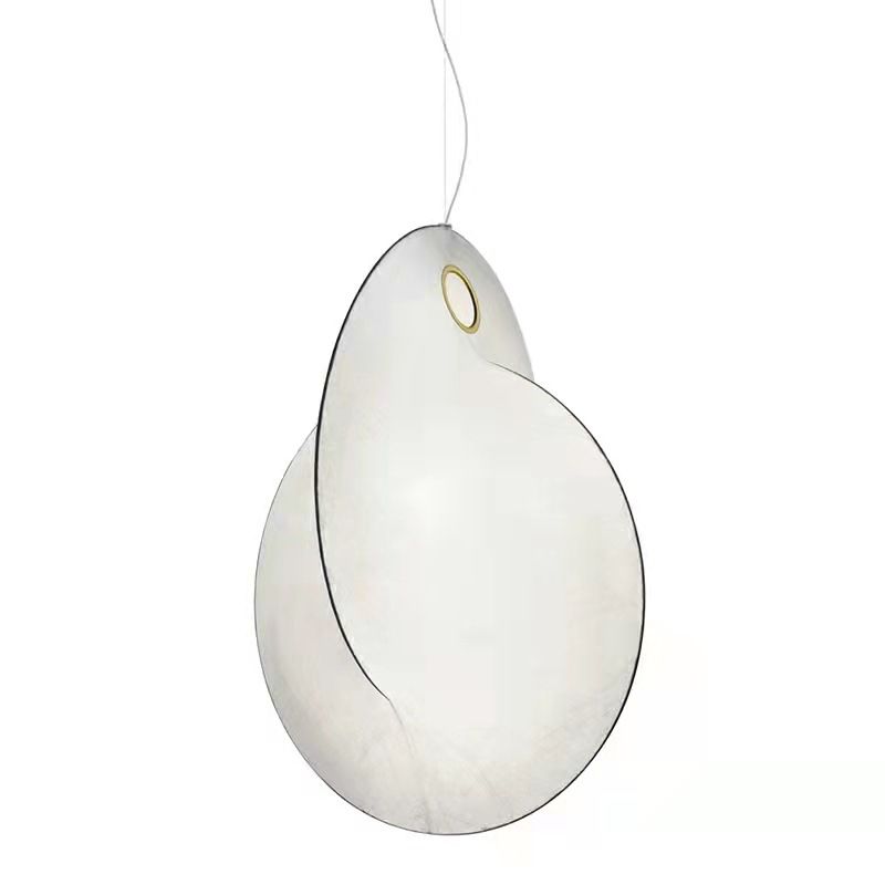 Luce a sospensione in ferro bianco in moderna lampada sospesa geometrica di seta per il luogo commerciale