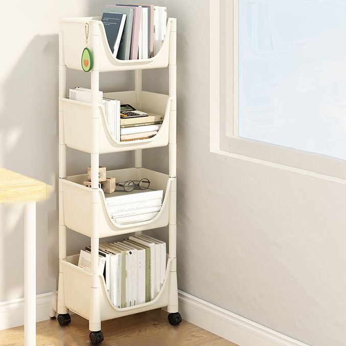 Contemporary Bookcase Vertical Plastic Book Shelf for Study Room
