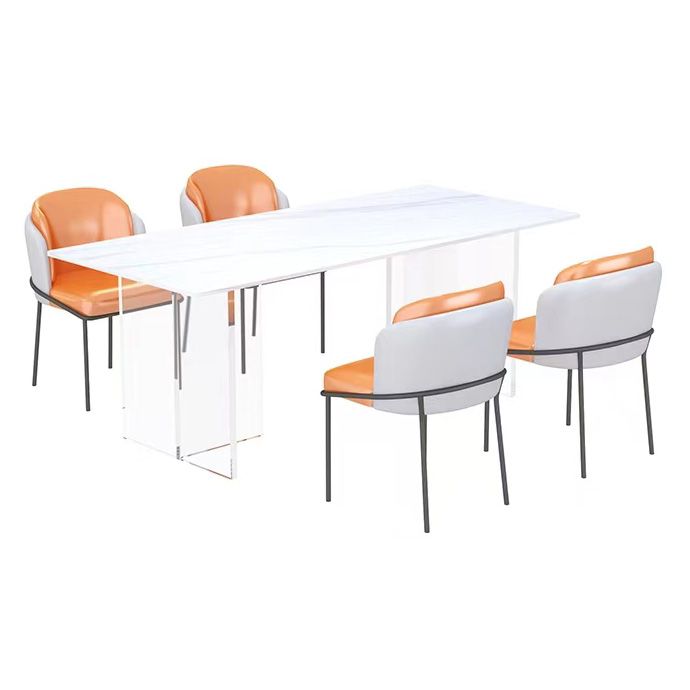 Modern 1/5 Pieces Dining Set Rectangle Stone Dining Table for Dining Room