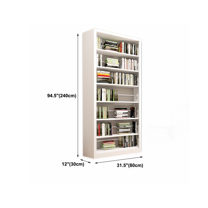 Metal Open Back Bookshelf Modern Rectangle Standard Bookcase