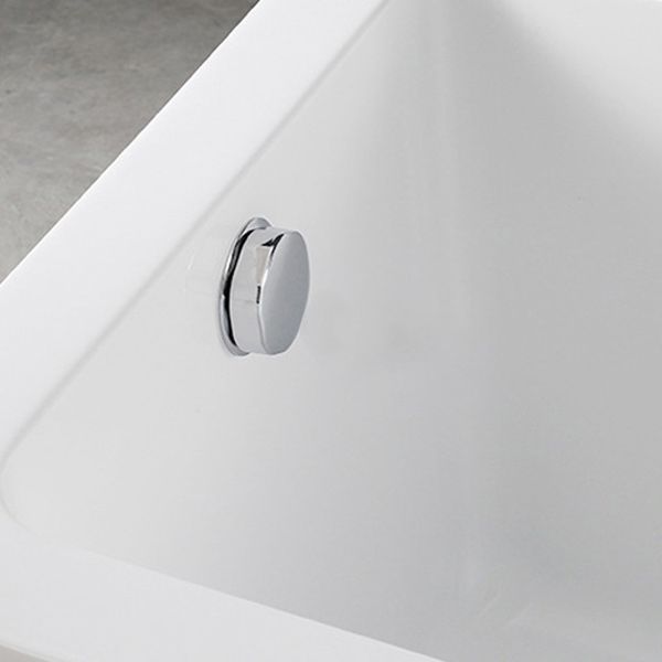 White Acrylic Rectangular Bathtub Soaking Freestanding with Left Drain